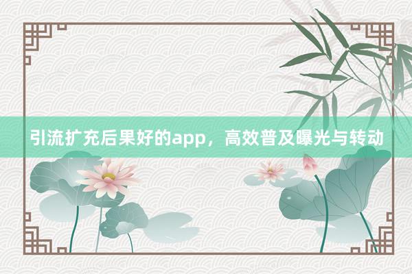 引流扩充后果好的app，高效普及曝光与转动