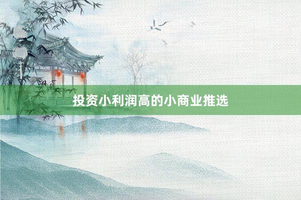 投资小利润高的小商业推选